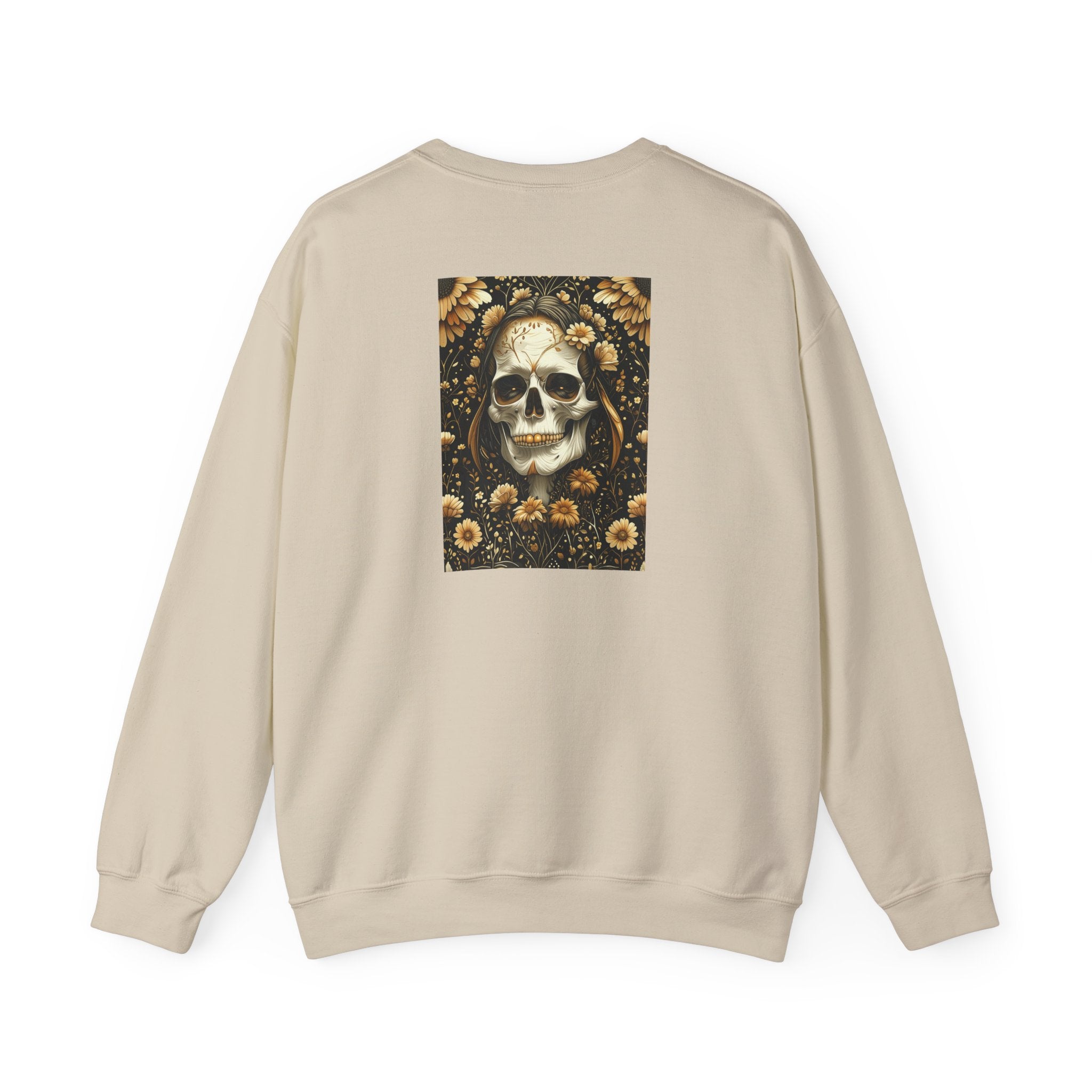 Floral Skull Crewneck Sweatshirt | Day of the Dead Skull Back Print