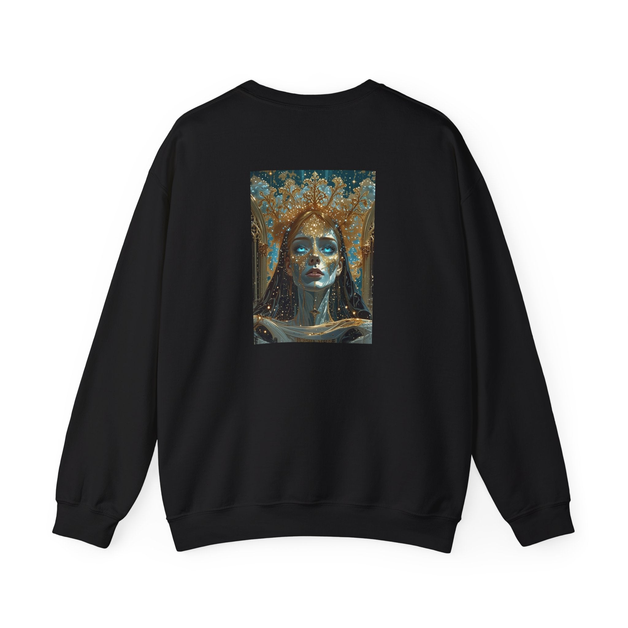 Golden Crowned Siren sweatshirt | Gothic portrait crewneck
