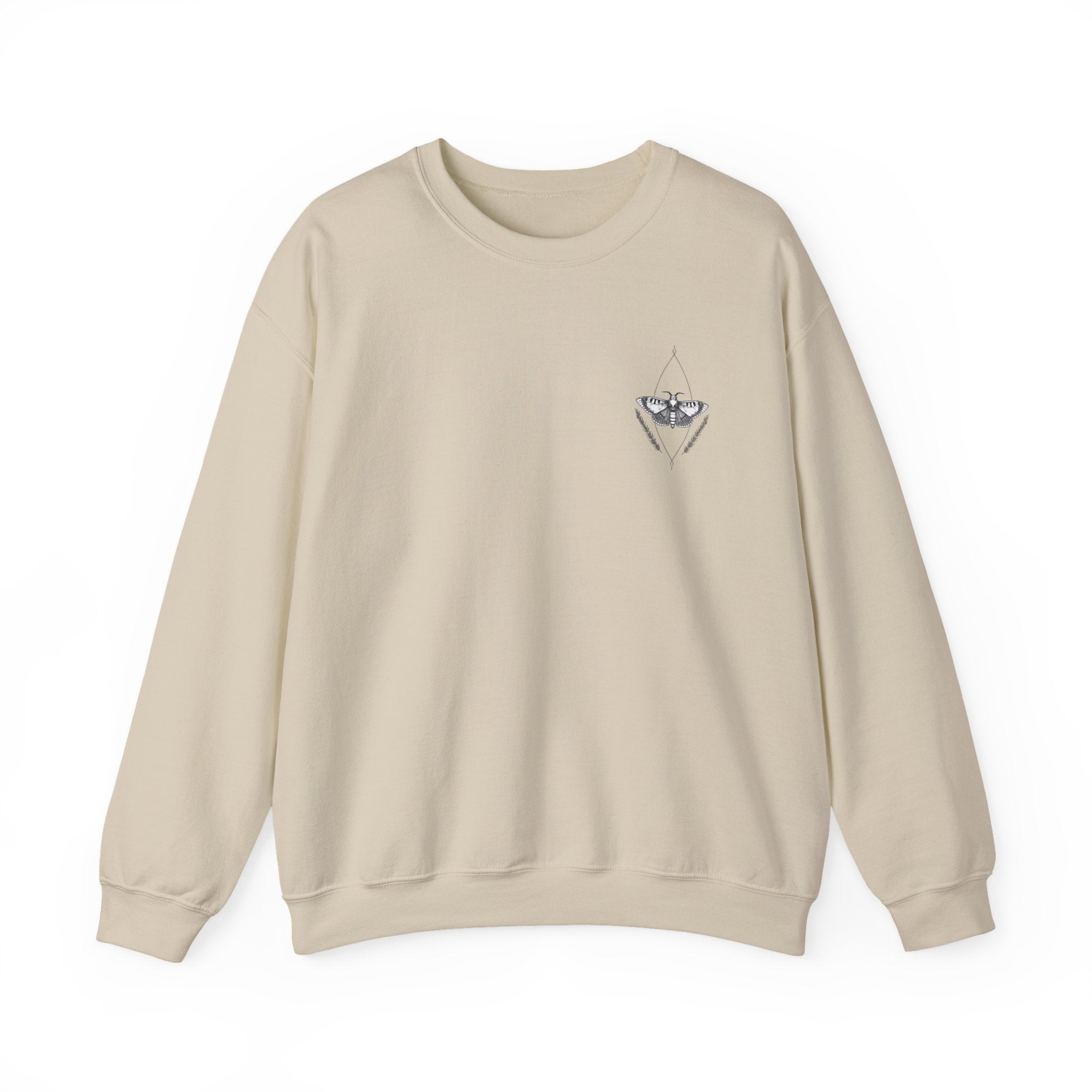 Dark Sorcerer Illustration Crewneck Sweatshirt | Occult Fantasy, Moon Magic