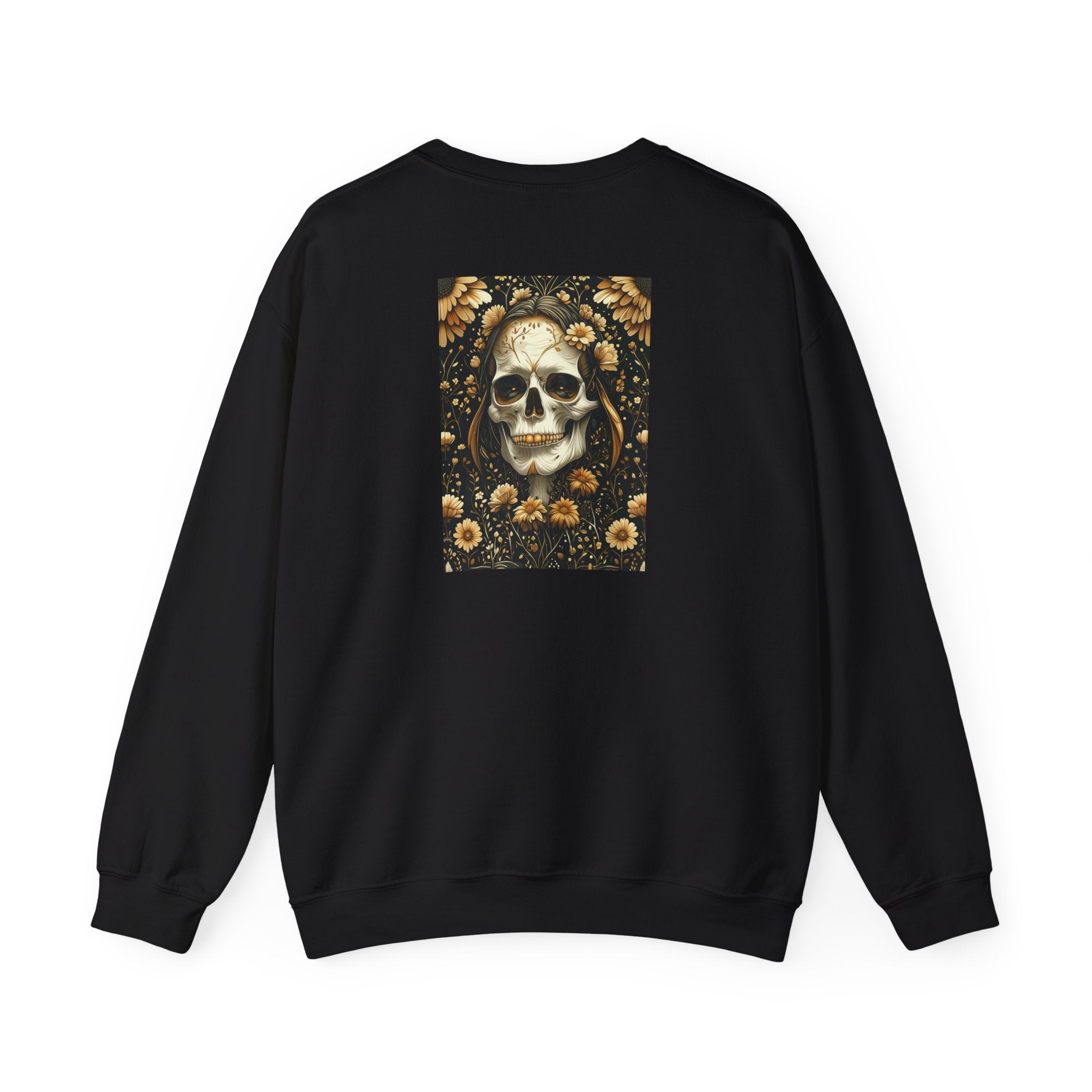 Floral Skull Crewneck Sweatshirt | Day of the Dead Skull Back Print